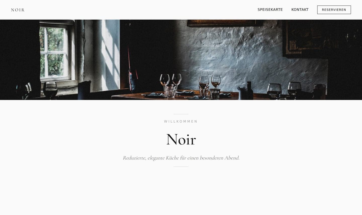 Beispiel-Website Vorlage "Minimal"